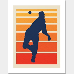 Vintage Baseball Silhouette Posters and Art